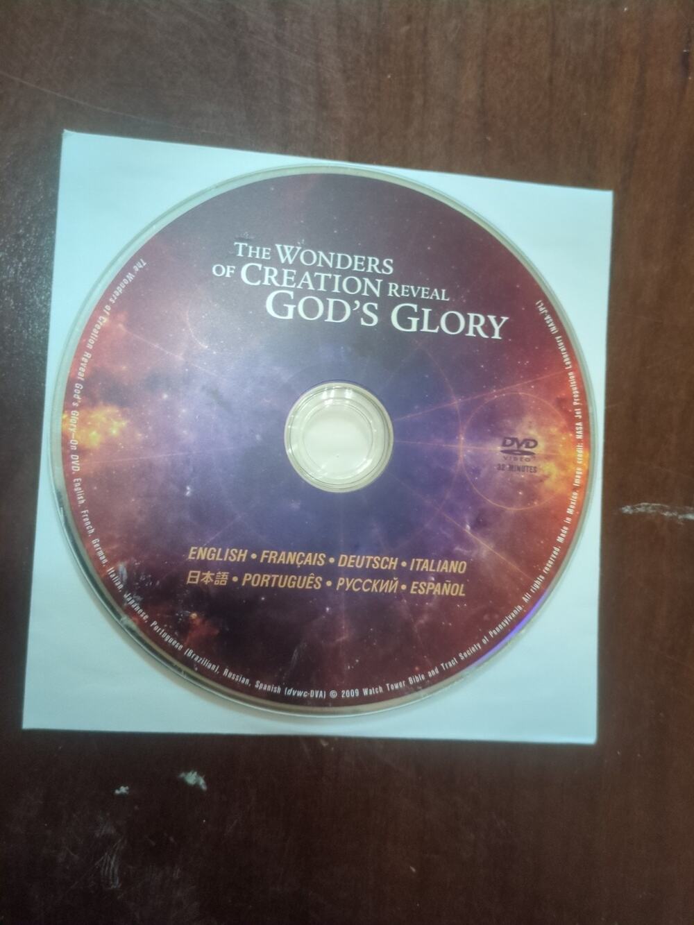 The Wonders of Creation Reveal God's DVD DISC ONLY